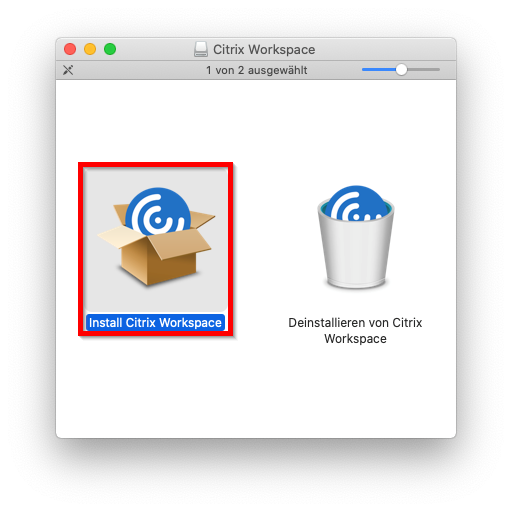Bild 5: Entpackte DMG-Datei mit darin enthaltenem (De-)Installationsprogramm