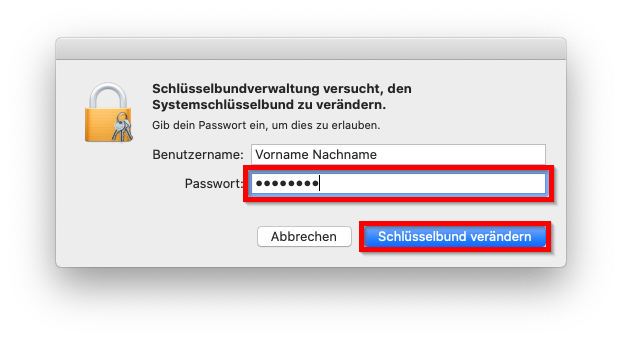 Bild 1: Passwort-Abfragedialogbox