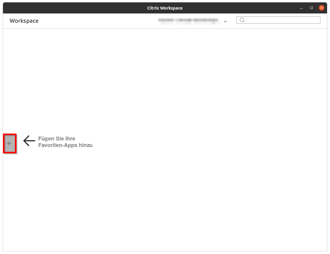 Abbildung 3: Workspace-App mit Pluszeichen zum Hinzufügen des Desktops