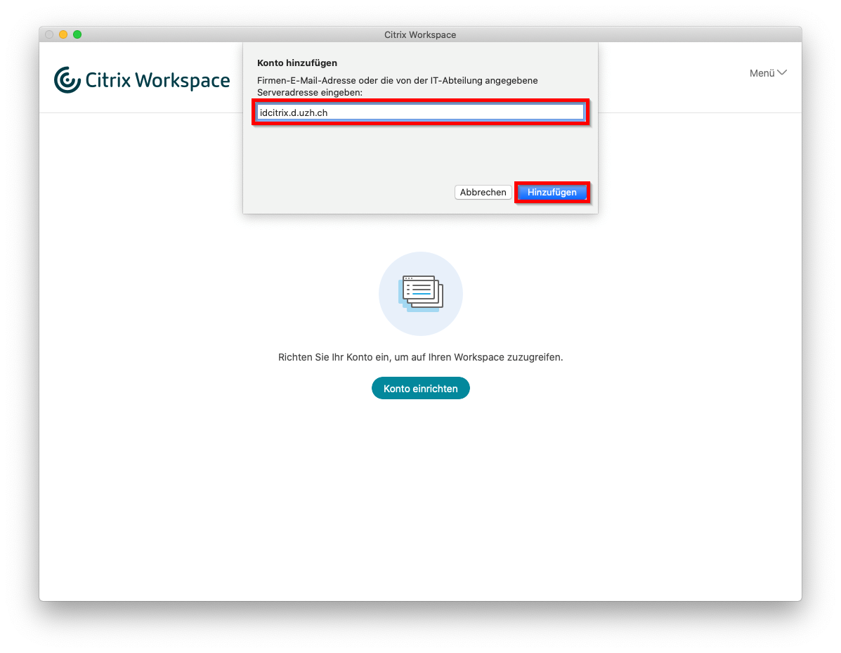 Bild 10: Dialogbox zur Angabe der Serveradresse
