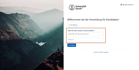 Online-Prüfung mit Inspera: Internes Testing - Anmeldung mit Einmalnutzer